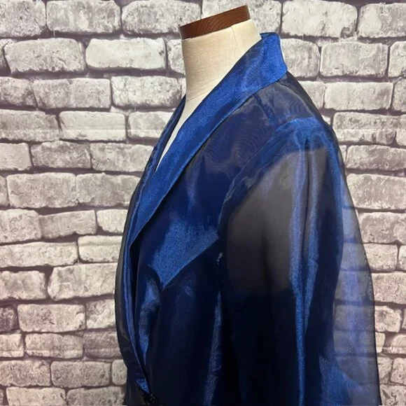 Alex Evenings Blue Shimmer 3/4 Sleeve Blouse Size 1X - Picture 5 of 9